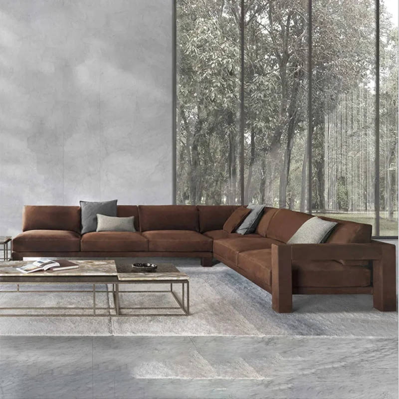 Luz moderna de design de luxo criativo geométricas simples tecido combinação de costura multi-pessoa sofá da sala villa