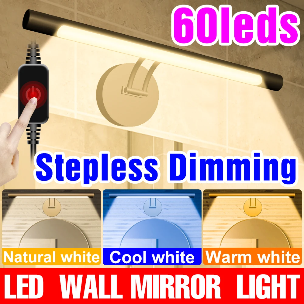 Lâmpadas de Parede LED USB Espelho do Banheiro Vaidade Maquiagem Leve Candeeiro de Mesa Para Decoração do Quarto Nocturna Interior LED de Parede Luz