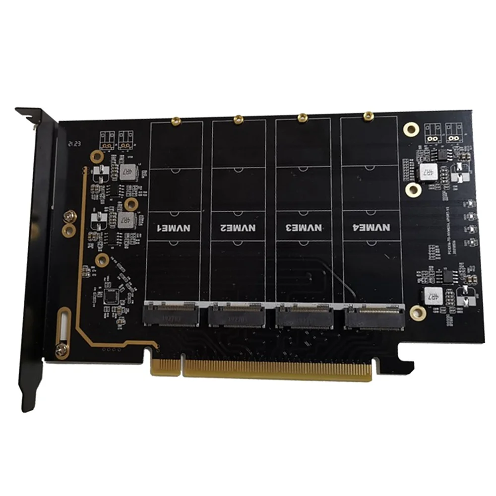 M. 2 NVME para PCIe 4.0 X16 Adaptador de Cartão, Suporta 4 NVMe M. 2 2280, Suporta a Bifurcação da Raid