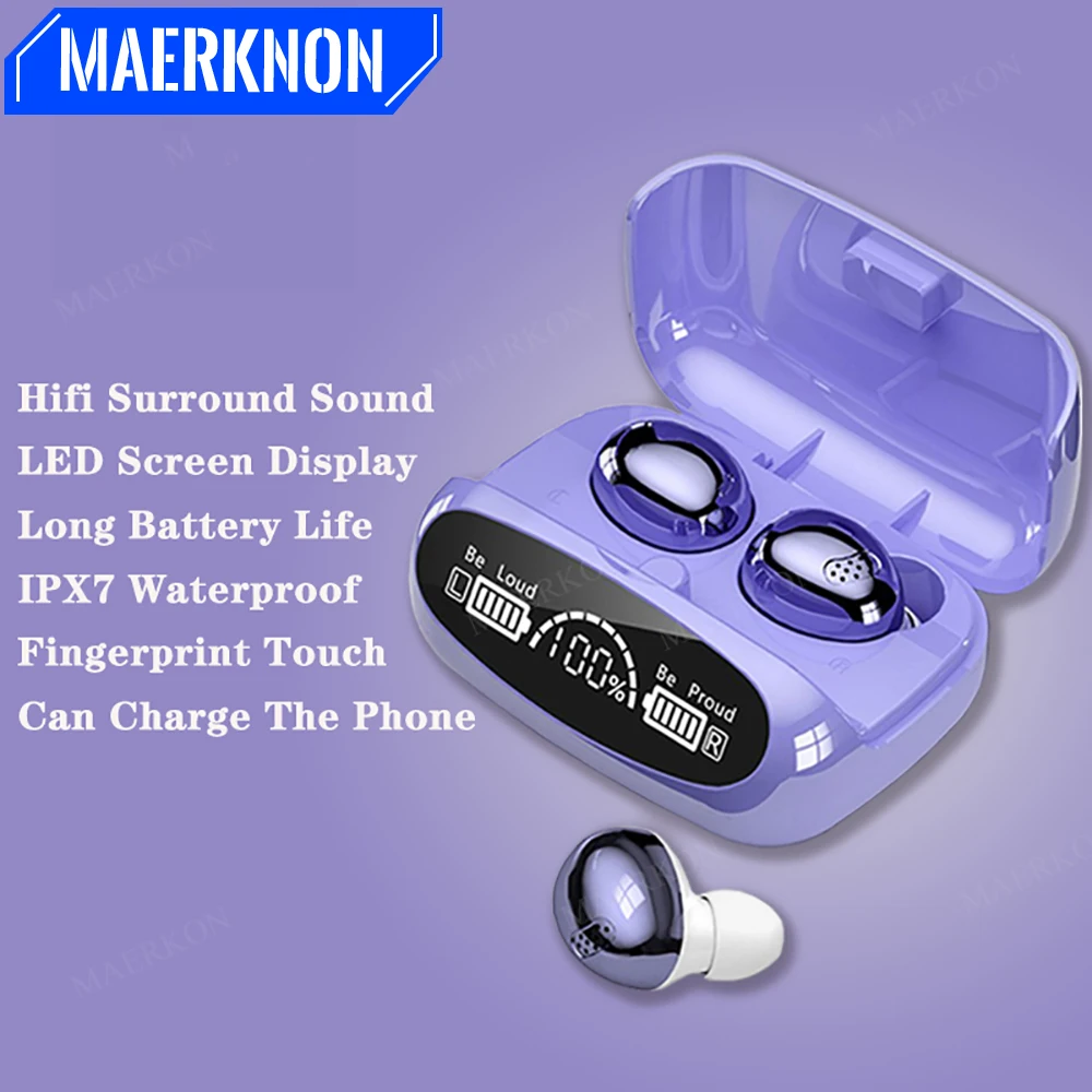 M32 sem Fios Bluetooth Fones de ouvido Controle de Toque de Fone de ouvido TWS Cancelamento de Ruído Jogos de Fone de ouvido Com Visor de LED Impermeável Fones de ouvido