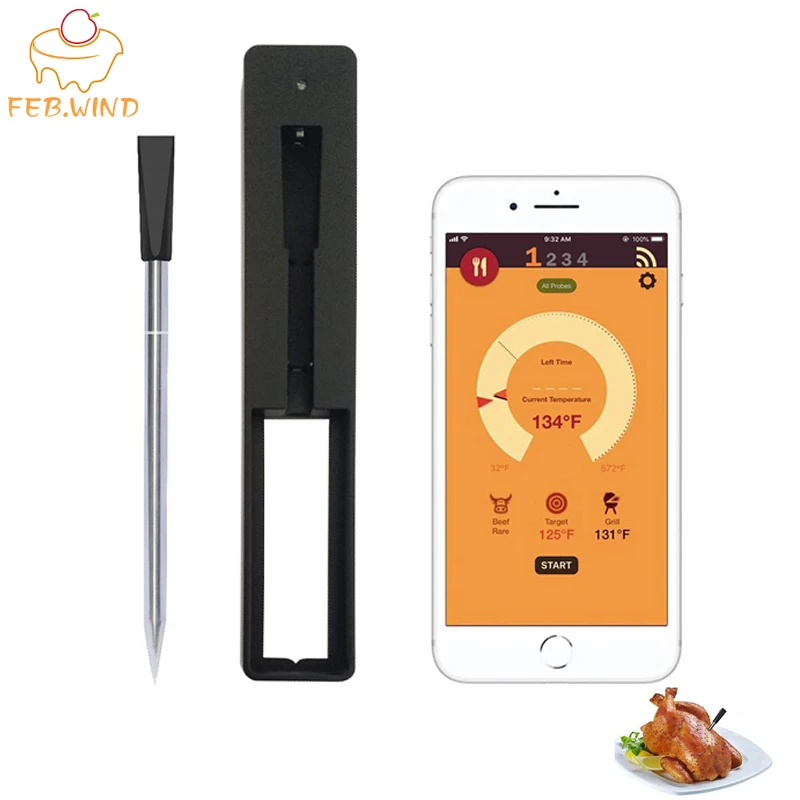 Melhor Remoto Sem Fio Termômetro De Carne Para Cozinhar Alimentos Smart Bluetooth Churrasco Termômetro Eletrônico Wi-Fi Sonda Termômetros 173