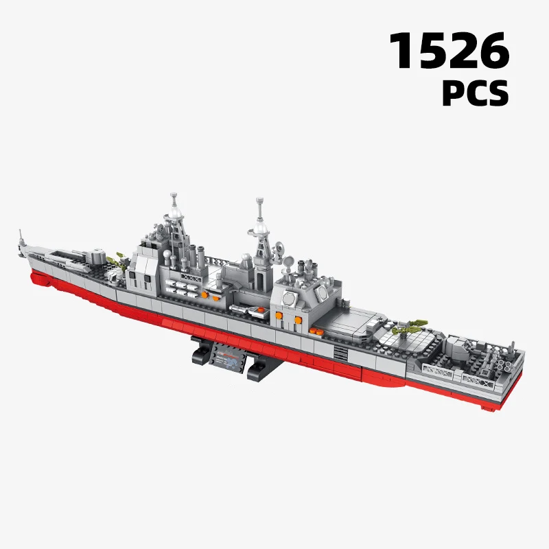 Militar MOC classe Ticonderoga conjunto de fragata bloco de construção de Navio de guerra kit de navio de guerra da Marinha modelo de tijolos Cruiser veículo crianças brinquedo de presente