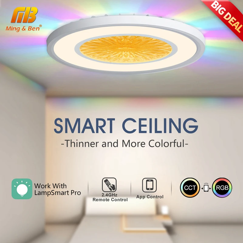 MINGBEN Inteligente RGB luzes de Teto com APLICATIVO de Controle Remoto e Ultra-fino LED Ilumina-se para o Quarto da sala de estar