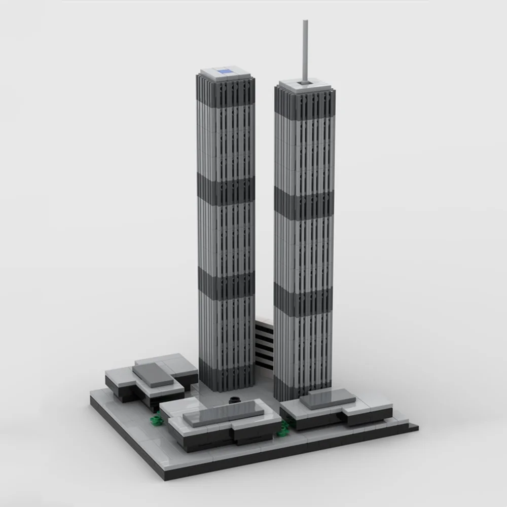 MOC-60683 World Trade Center Micro 1973-2000 Modelo de Bloco de Construção Emendados Brinquedo Quebra-cabeça Dom Crianças