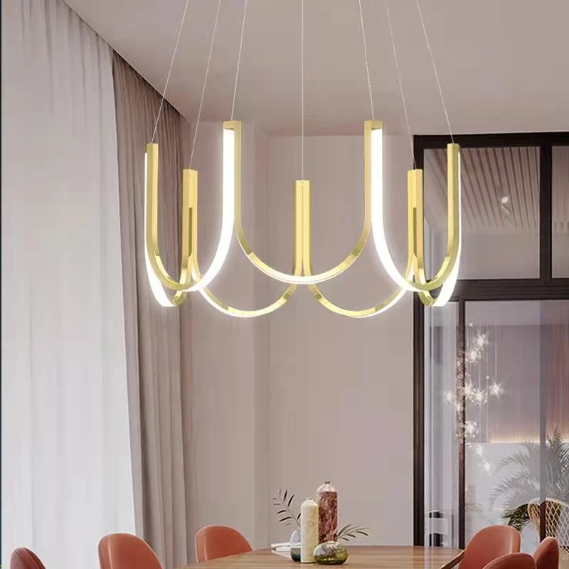 Moderna LED Luzes Pingente Minimalista Forma de U Lustres Restaurante, Sala de Jantar, Quarto de Luz de Luxo de Decoração de Casa de Lâmpadas Penduradas