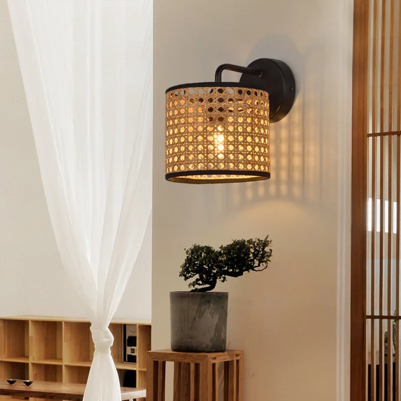 Moderno Vime Lâmpada de Parede Criativo Tranquila Vento Luminárias para Sala de estar, Quarto de Cabeceira, Sala de Jantar, Corredor de Decoração de Luminárias