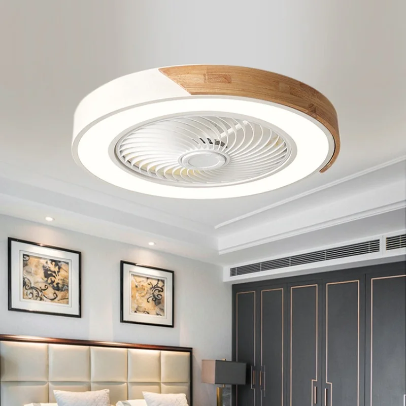 Modernos de Madeira, Design de Ventilador de Teto com Luz de LED Preto Bladeless Ventilador de Teto Luzes