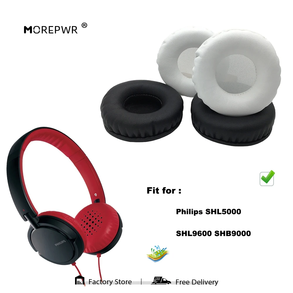 Morepwr Nova Atualização de Substituição Almofadas de Ouvido Philips SHL5000 SHL9600 SHB9000 Fone de ouvido Peças de Couro Almofada de Veludo Earmuff Manga