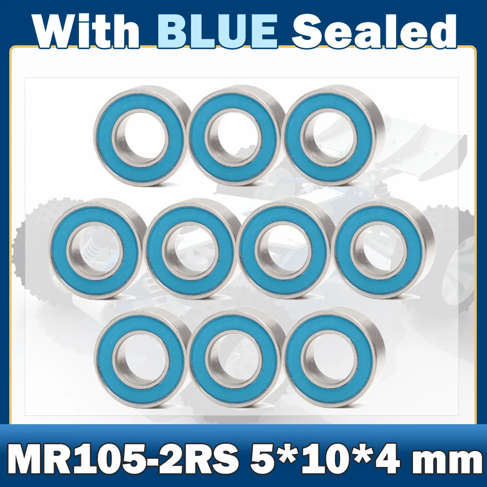 MR105RS de Rolamento ( 10 PCS ) 5*10*4 mm ABEC-7 Miniatura MR105-2RS Rolamentos de Esferas RS MR105 2RS Com Azul Selado L-1050DDU
