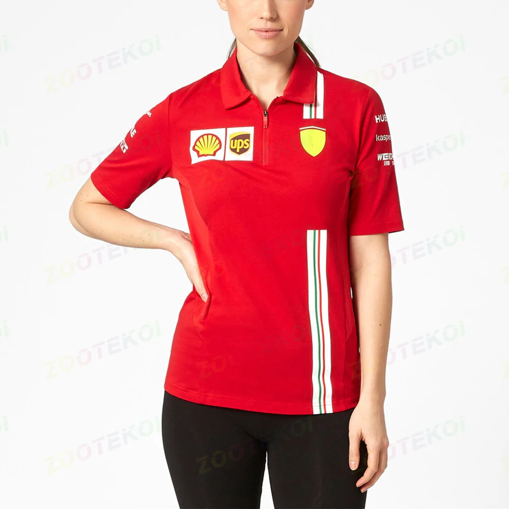 Mulheres 2023 Equipe de Camisa Polo F1 Racing Moto de Manga Curta Fórmula Equipe de Uma Loja de T -shirt Seca E Respirável
