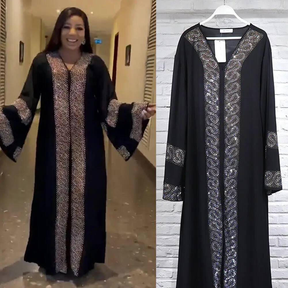 Mulheres Marroquinas Abaya Muçulmanos Africanos Dashiki, Maxi Vestido De Noite Dubai Jilbab Vestido