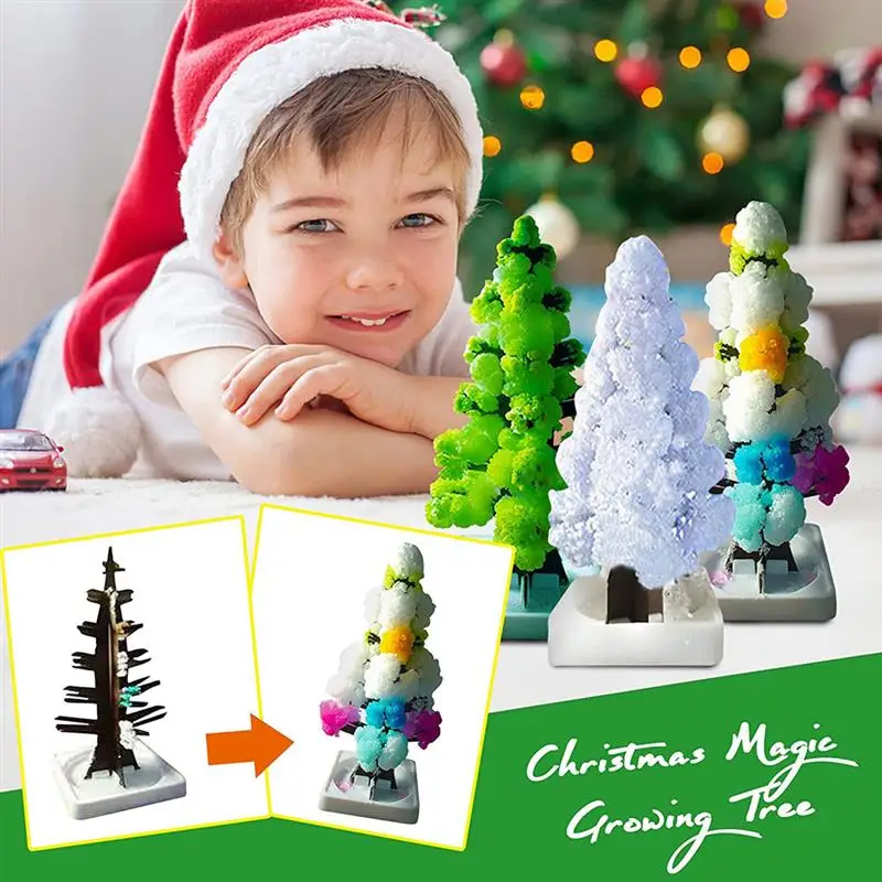 Mágico de Crescimento de Cristal de Natal Papel de Árvore de Árvore de Natal Abre floco de Neve de Papel de Decoração DIY de Artes e Ofícios, Enfeites de Natal