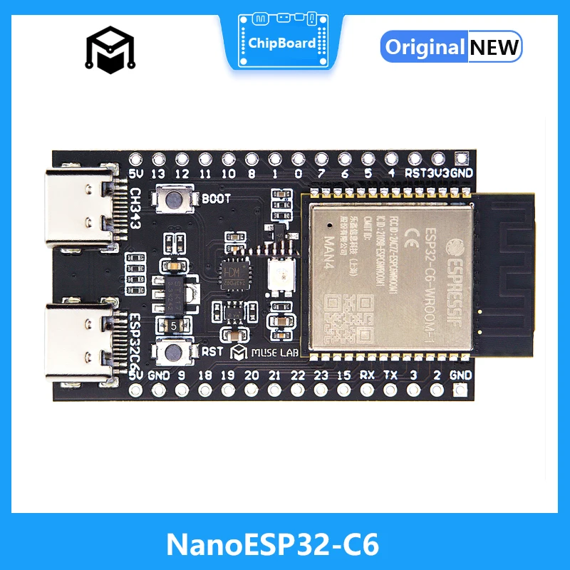 nanoESP32-C6 Conselho de Desenvolvimento ESP32-C6 Mínimo Placa de Sistema ESP32 da Placa do Núcleo RISC-V Espressif IoT WiFi6 Bluetooth, Zigbee