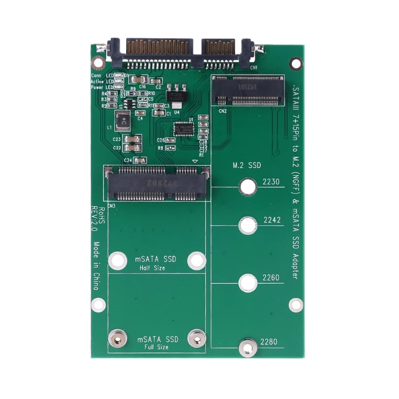 NGFF ou mSATA para 2,5 polegadas disco Rígido Conversor ,Suporte NGFF B para Chave SSD R2LB