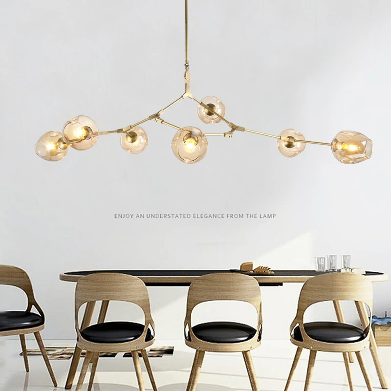 Nordic Vidro LED Lustre Pingente Luzes para Casa, Restaurante, Sala de Jantar Decoração Interior de Suspensão dispositivos Elétricos da Lâmpada