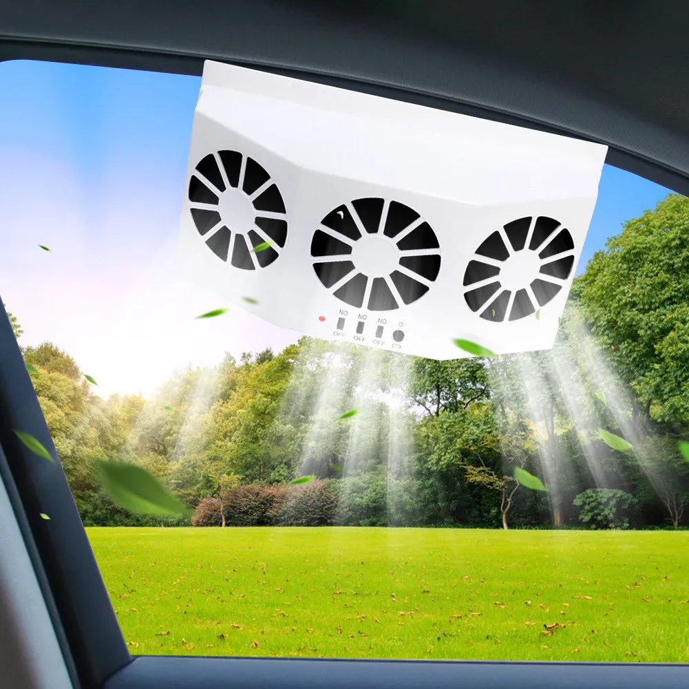Novo Carro movido a energia Solar Cooler Janela do Radiador com Ventilador de Exaustão de Ar Automático de Ventilação do Radiador Ventoinha de Ventilação do Radiador Sistema de Arrefecimento do Carro