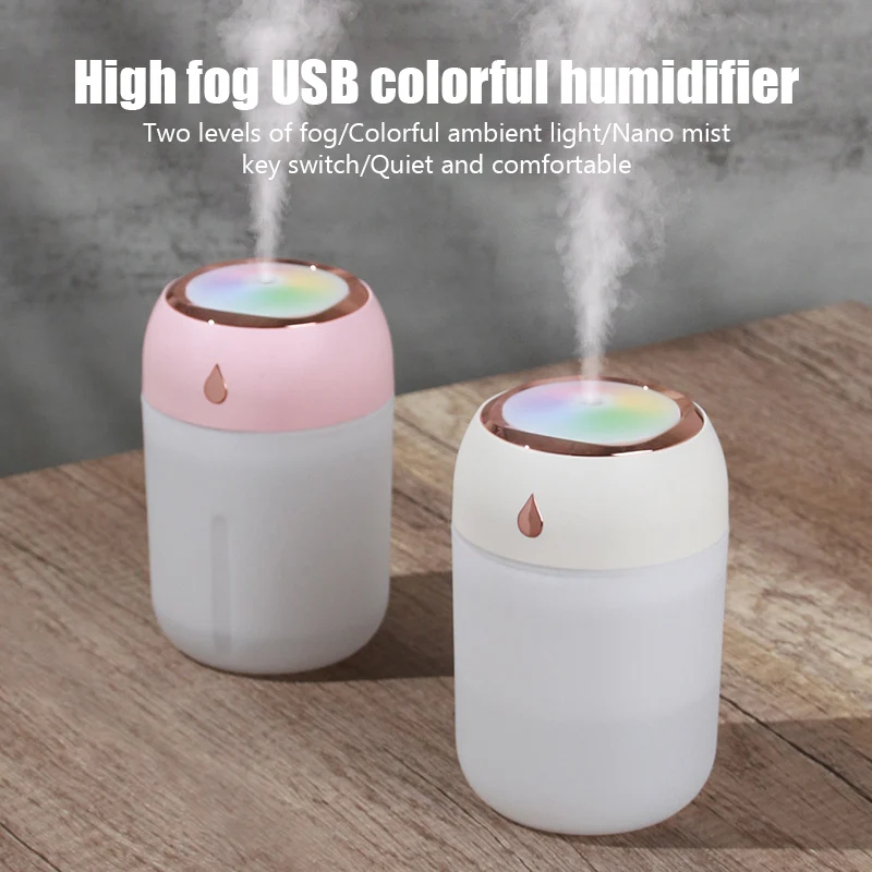 Novo Humidificador do Ar de Casa de Carro Mini USB Óleo de Aroma Difusor de Perfume humidificadores de vapor Frio Maker Purificador de Ar com Luz Colorida