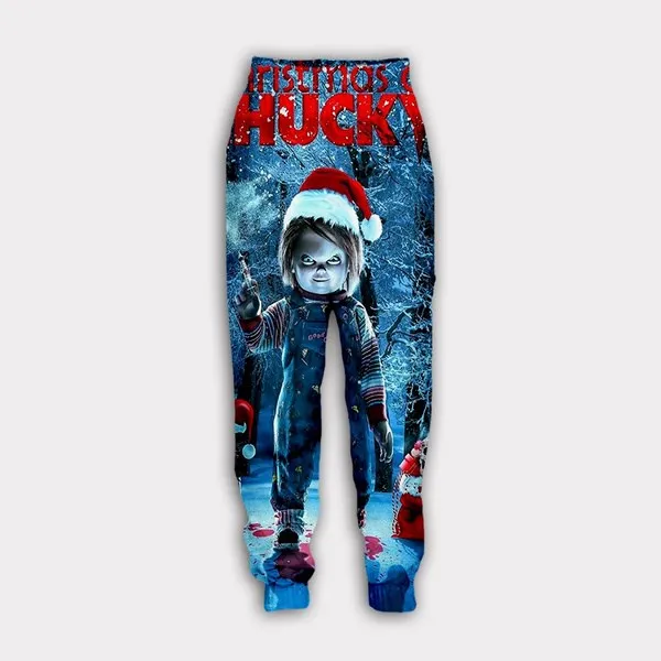 Novo Maldição de Chucky Impressão 3D Causal Moda Vestuário Homens Mulheres Fatos Crewneck Hip Hop Calça Tamanho Plus S-7XL streetwear homens