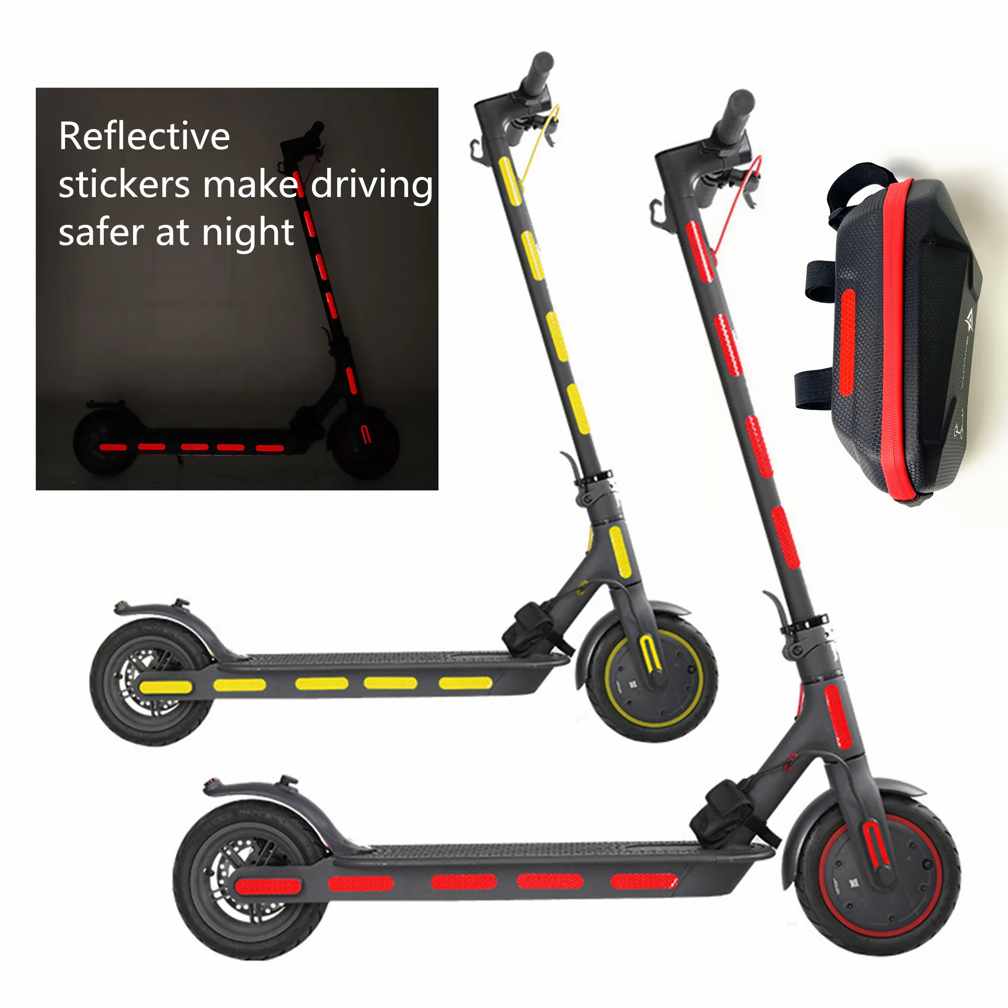 novo preto e vermelho scooter elétrica saco de acessórios de bicicleta saco impermeável universal scooter frente saco saco de bicicleta