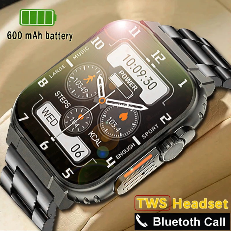 Novo Smart Watch IP68 Impermeável Relógio de Desporto 1.96 Polegadas Tela de Toque de Chamada Bluetooth Smartwatch Para Homens Mulheres Para Android IOS