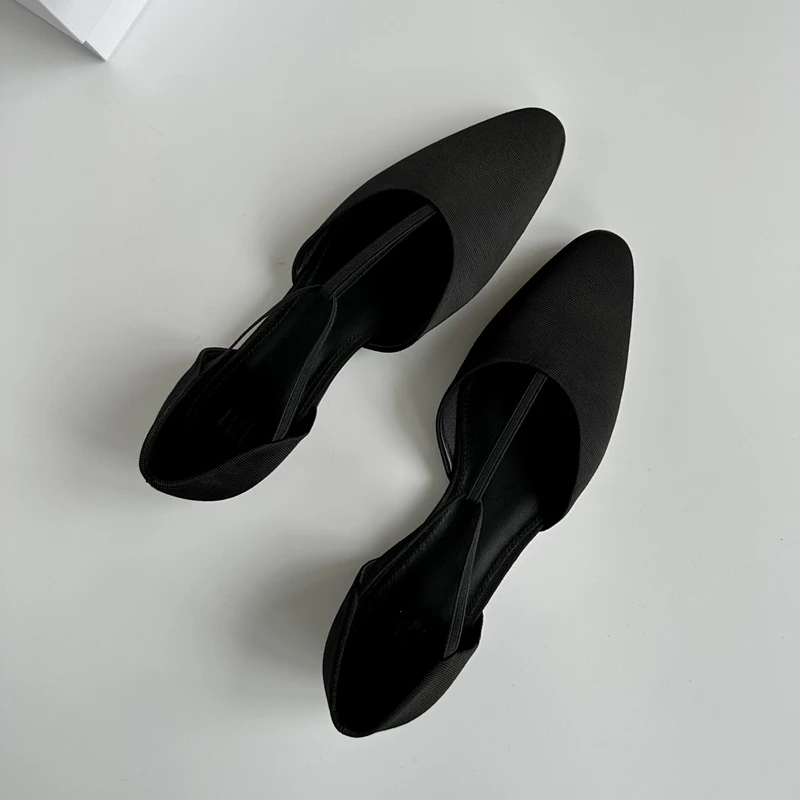 O T-Cinta Plana de Mulheres negras Itália Design de Luxo Pointes do Dedo do pé de Seda, Sapatos de Tote*Me 2023 Novo Anti-derrapantes de Borracha Moda Flats Femme