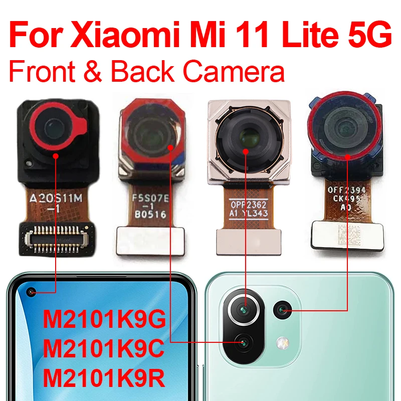 Original Mi 11 Lite Câmera Traseira Frontal Traseira Câmera de Volta Para a Xiaomi Mi 11 Lite 4G 5G Câmera Traseira do Módulo Flex Peças de Reposição