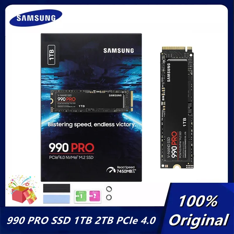 Original Samsung 990 Pro SSD de 1TB e 2TB Interno do Disco de Estado Sólido PCIe 4.0 M. 2 SSD NVMe 2.0 Unidade de disco Rígido (MLC), de PC Para Computador Desktop