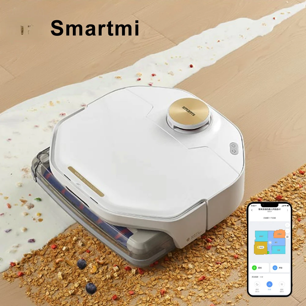 Original Smartmi 4000Pa de Lavar roupa Robô Aspirador de pó para a Home do Aparelho sem Fio, Limpeza de Chão Mop Família Aspiradores