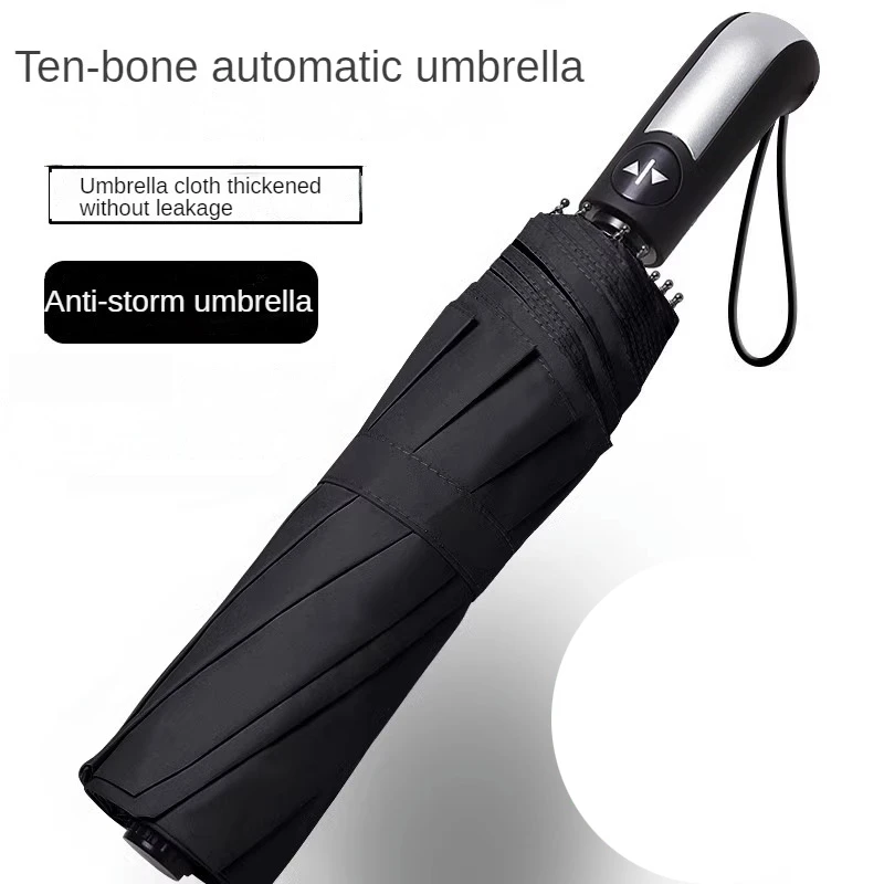 Oversized Guarda-chuva para O Sol Permeável Automática Guarda-chuva Dobrável Preto guarda-chuva Grande Guarda-chuva Dobrável Intensificação