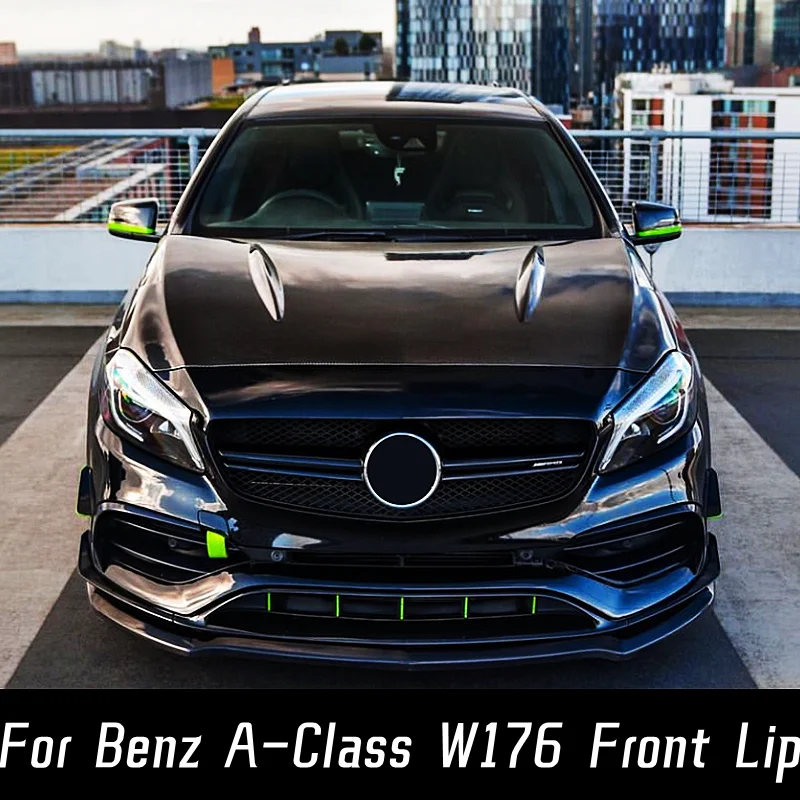 Para 2013-2018 Mercedes Benz Classe W176 A200 A260 A45 AMG Carro pára-choque Dianteiro Lábio Queixo Spoiler Divisor de Difusor de Ajuste Accessorie