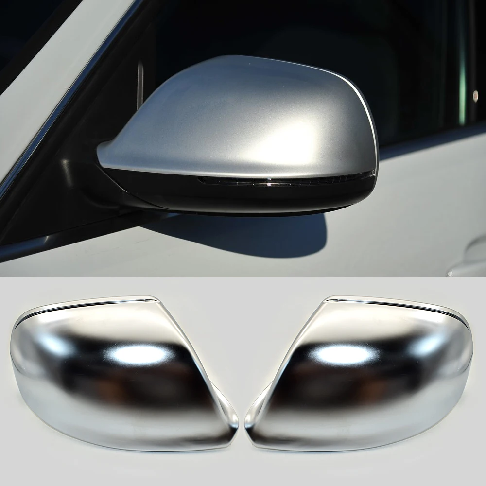 Para a Audi Q5 2009-2015 Q7 2009-2017 Fosco Cromado ABS, Espelho Retrovisor Shell Cobrir Vista Lateral Tampa de Proteção Asa Tampa do Espelho