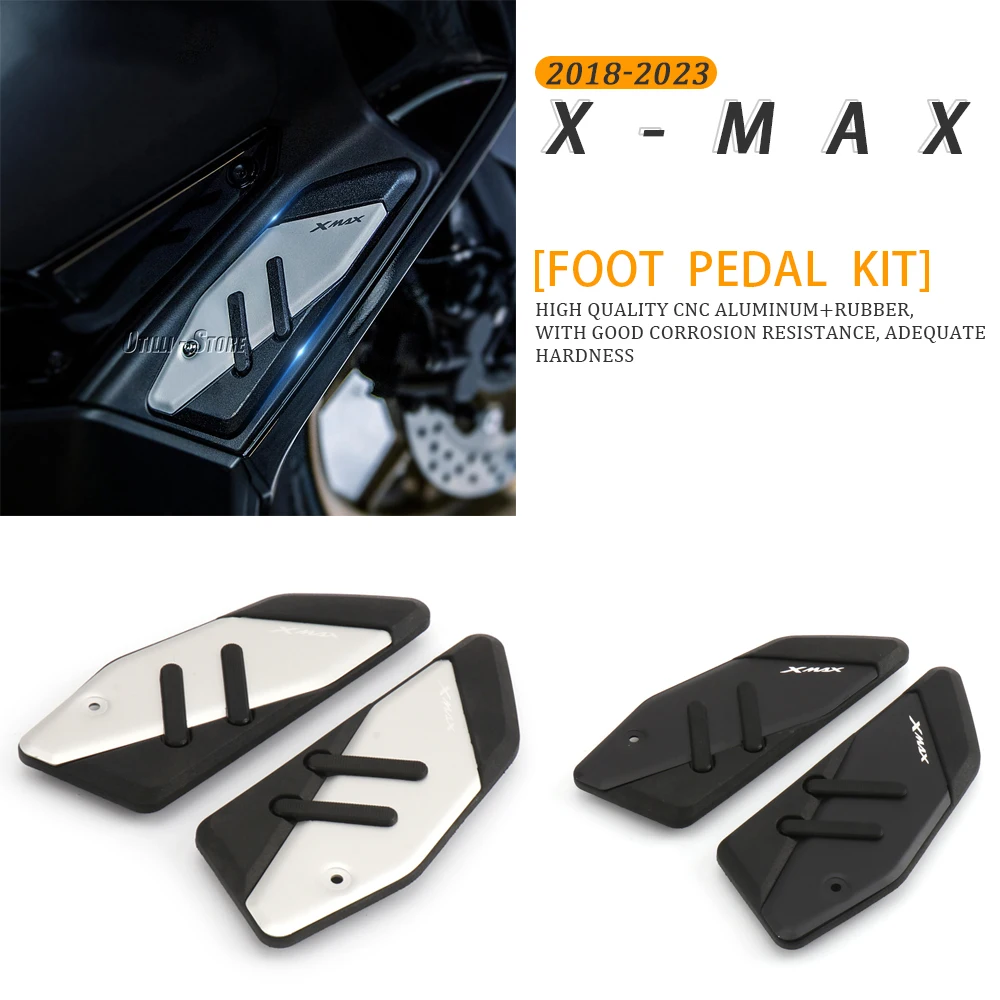 Para a Yamaha X-MAX125 X-MAX250 X-MAX300 X-MAX400 2017-2023 Motocicleta apoio para os Pés Almofadas do Pé do Pedal da Placa de Pedais XMAX 125 250 300 400