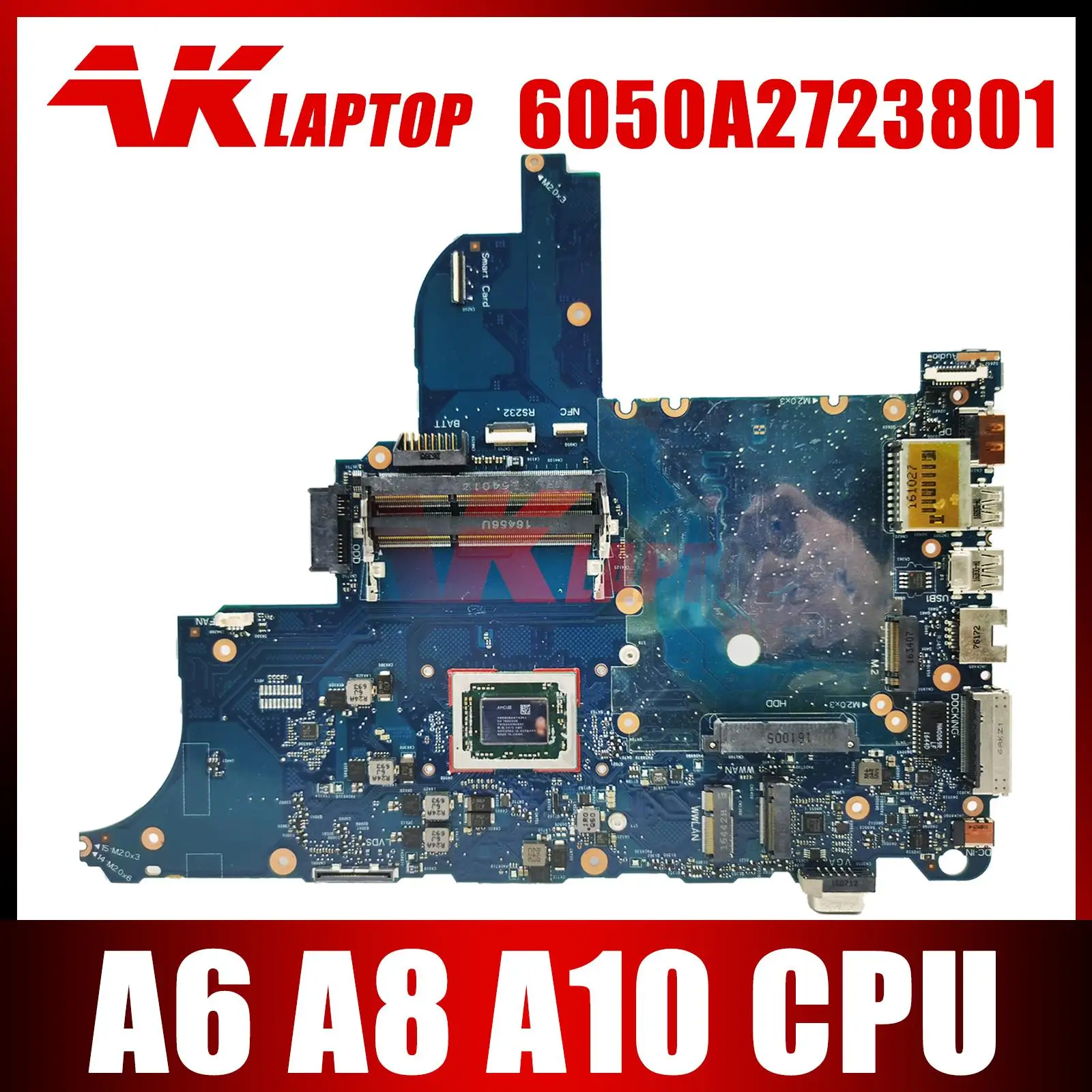 Para HP ProBook 645 G2 655 G2 laptop placa-Mãe placa-mãe Com A6 A8 A10 da AMD CPU UMA 6050A2723801 placa-Mãe