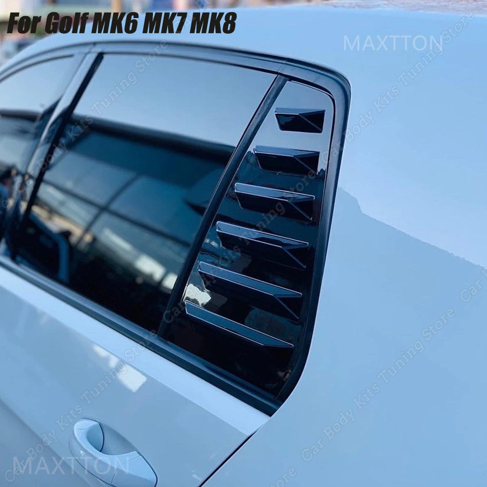 Para VW Golf MK6 MK7 MK7.5 MK8 Janela Traseira do Obturador Cobrir a Guarnição da Janela Grade do Lado de Ventilação Guarnição 6 7 7.5 8 GTI GTD GTE R R-Line Tuning