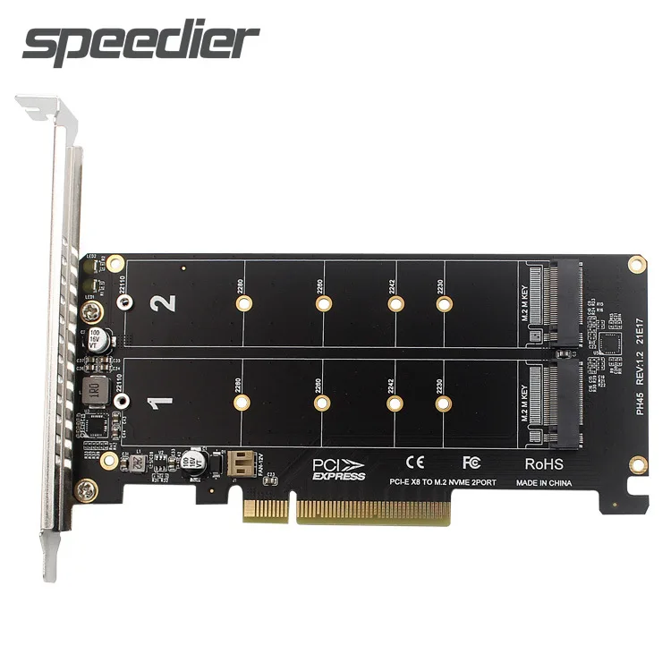 PCI-E X8 Duplo Disco de Cartão de NVME M. 2 MKEY 2 Disco SSD RAID Matriz Placa de Expansão de placa-Mãe PCI-E 4.0 Dividir Cartão Para Jogos de Mineração