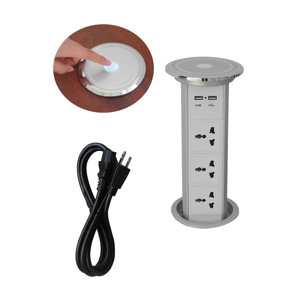 personalizado pop tomada elétrica cozinha soquete cozinha pop-up soquete de tomada inteligente wi-fi com USB e carregamento sem fio