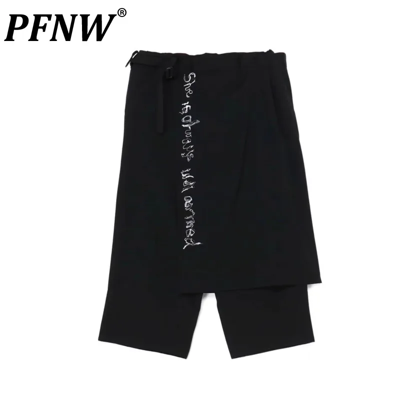 PFNW Homens Darkwear Shorts de Verão Gótico Casual Soltos Impressão de Nicho Punk Calças de Alta Moda de Rua Samurai Japonês Estilo 12Z2005