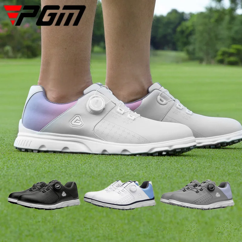 PGM Homens Botão Fivela Casuais Sapatos de Golfe Masculino Não-deslizamento de Spike Leve Treinador de Golfe Impermeável Formação Profissional de Tênis