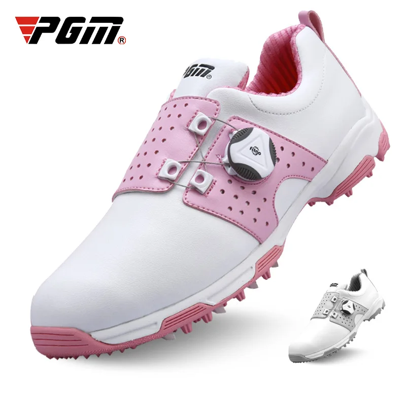 PGM Mulheres Sapatos de Golfe Impermeável Leve Botão Fivela de Cadarço de Tênis de Senhoras Respirável antiderrapante Formadores de Sapatos XZ098