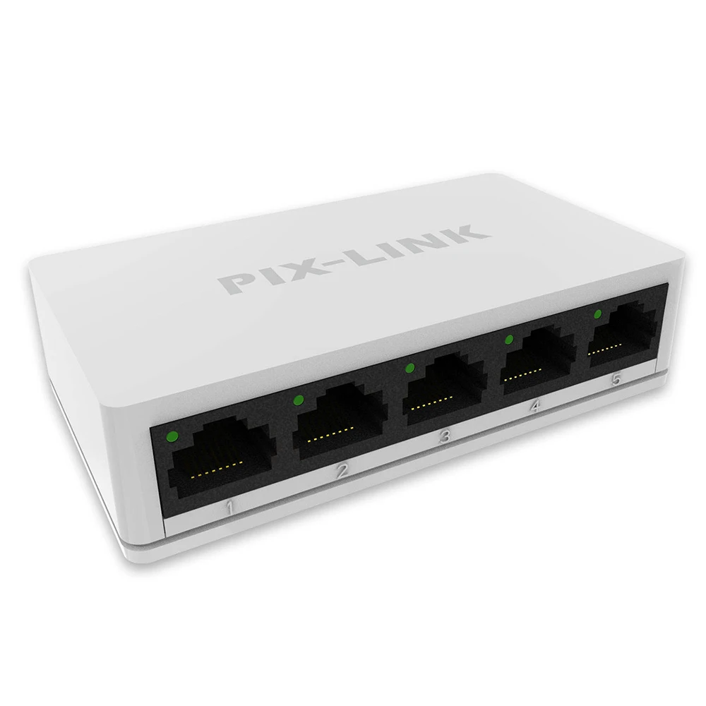 PIX-LINK Plástico de Caso 5V Mini Ethernet 5 portas 10/100Mbps Fast Switch de Rede Para Uso Doméstico