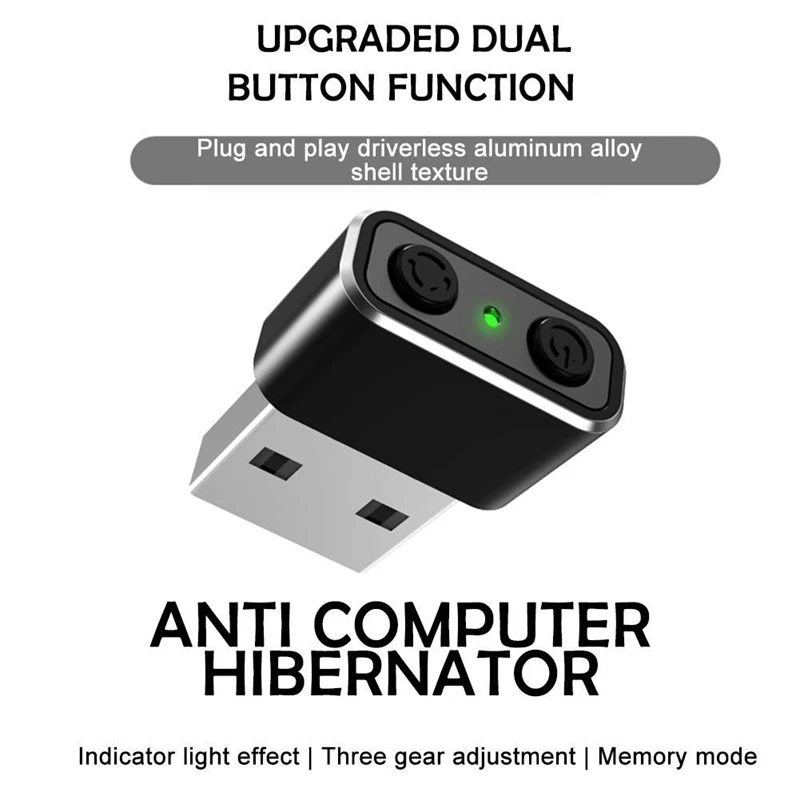 Plástico Mouse USB Jiggler Indetectável Mouse Mover Anti Computador de Hibernação Móvel Cursor Três Modos de Faixa