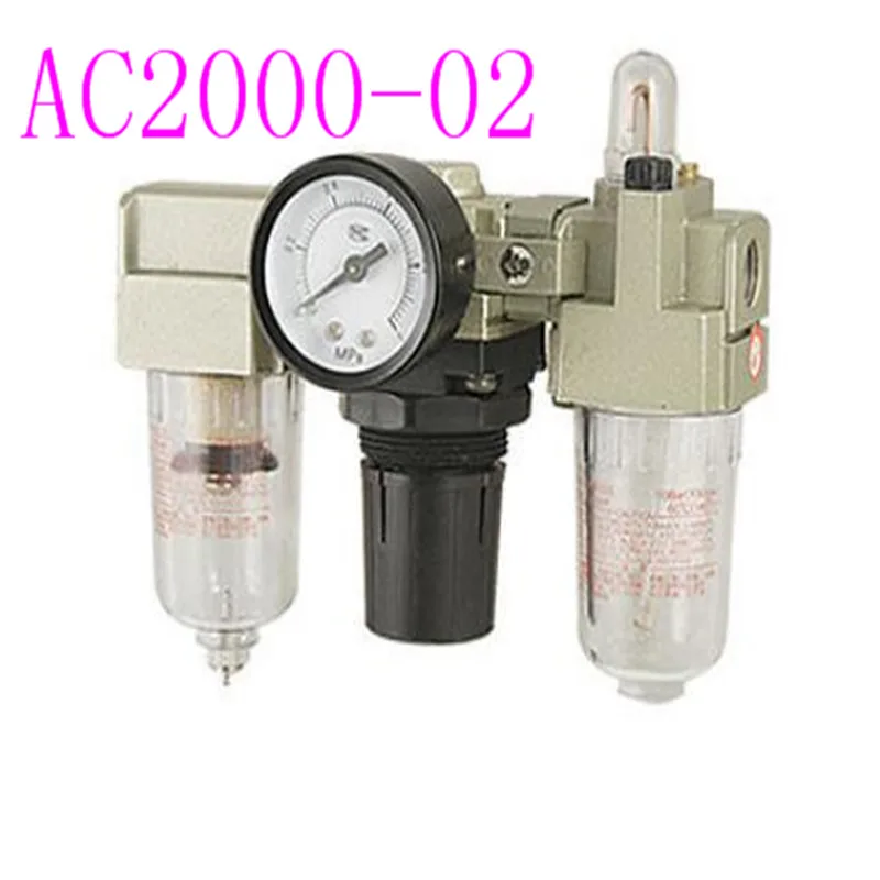 Pneumático Pressão de Ar no Filtro Regulador Compressor Separador de Água de Óleo de Origem Processador AC2000-02