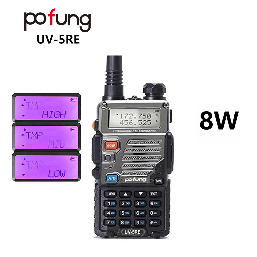 Pofung UV-5RE/UV-5RE Dual Band Walkie Talkie UHF 400-520 /VHF 136-174mhz de Mão Portátil de Dupla Banda Cb Presunto Receptor de Rádio
