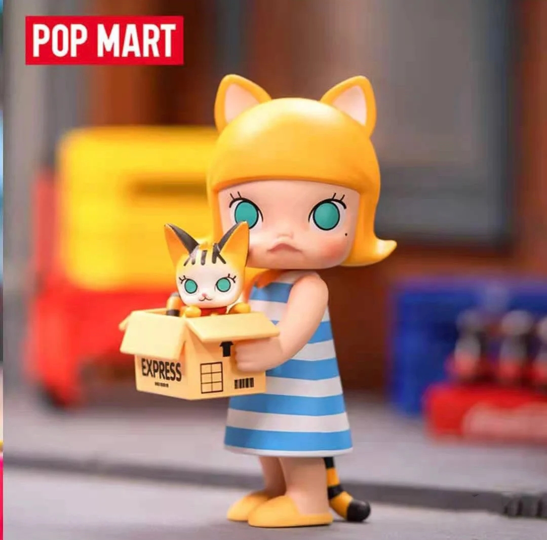 POP MART Molly Minha Infância Série Blind Box da Série Cega Caixa de Brinquedo de Menina Kawaii Doll Caja Ciega Figura de Ação do Modelo de Caixa de Mistério
