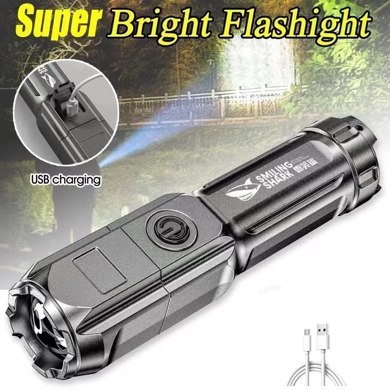 Potente Lanterna LED 100000 Lúmen Tático Lanternas USB Recarregável 18650 Impermeável Zoom Pesca Caça Lanterna LED