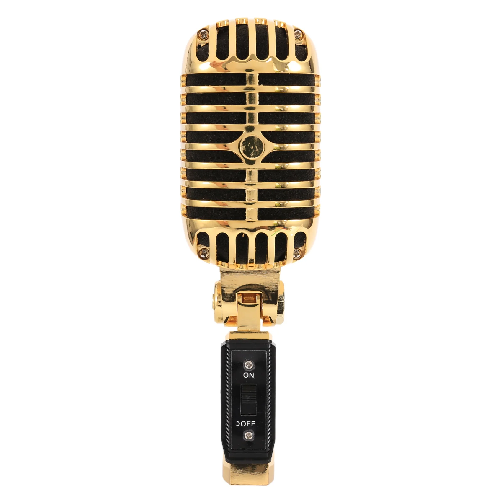 Profissional com Fio Vintage Clássico Microfone Dynamic Vocal Microfone Microfone para Performance ao Vivo e Karaoke(Ouro)