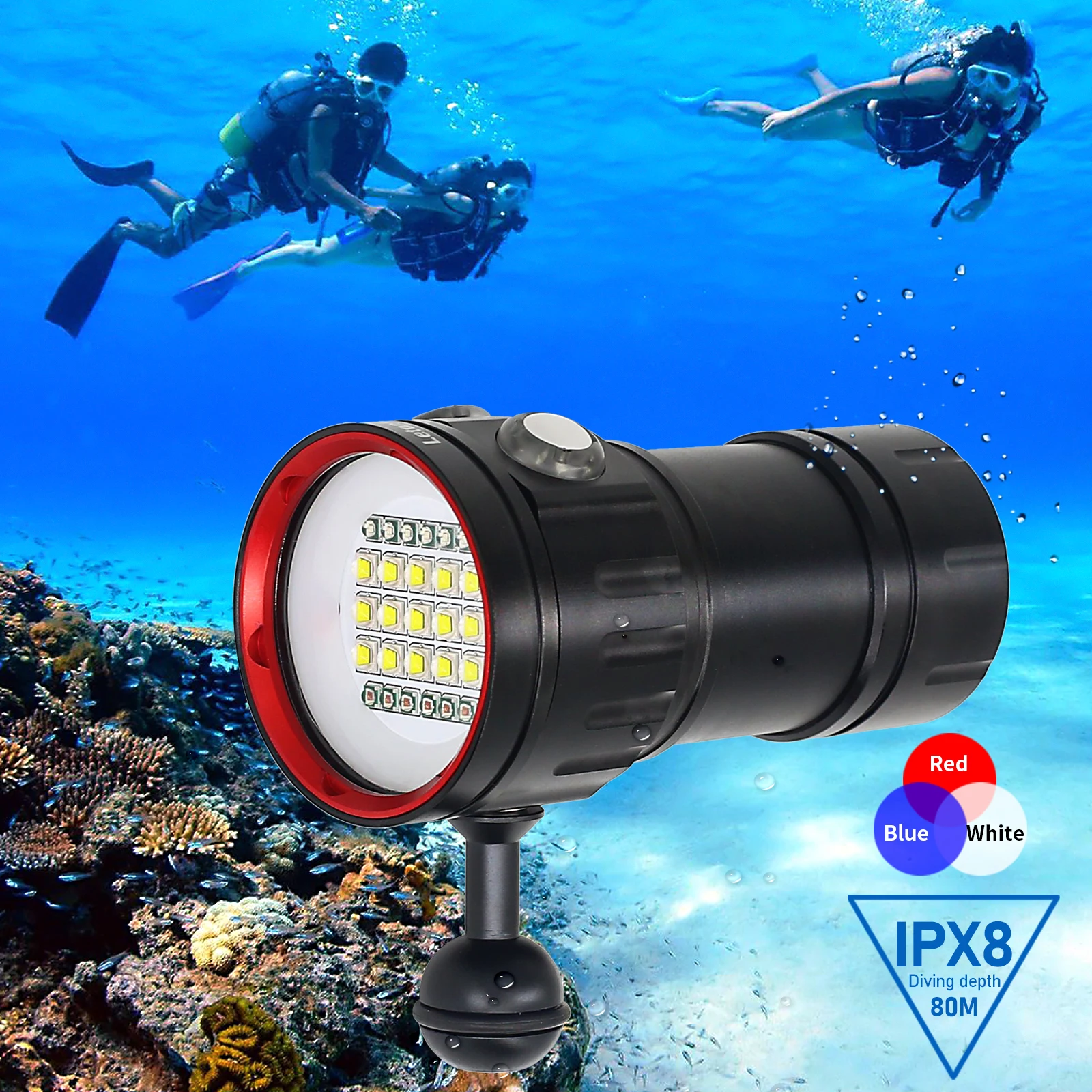 Profissional Subaquático 27 LED de Fotografia de Luz Destaque Lâmpada 20000Lumens Mergulho Lanterna 100M Waterproof a Câmara de Vídeo tocha