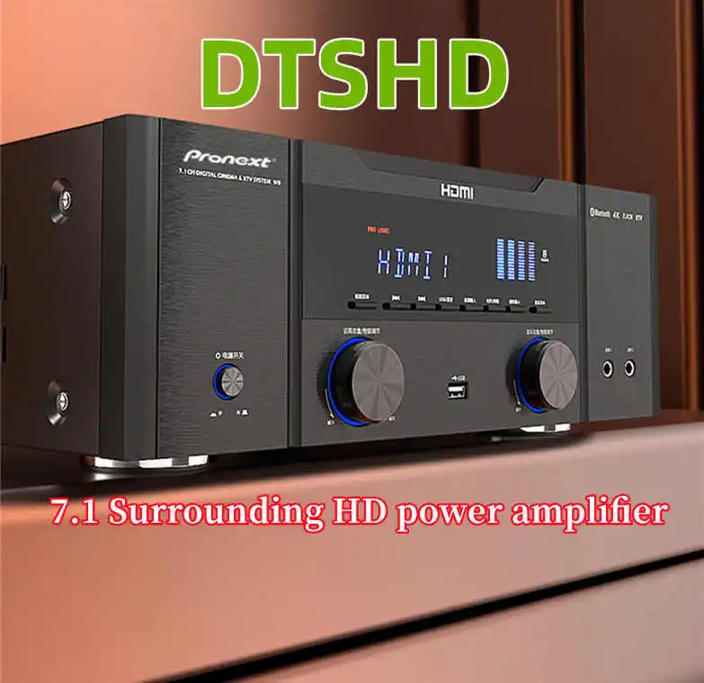 PRONEXT W8 5.1 Potência de Amplificador de Alta Potência de 2300W 7.1 DTS Dolby Surround Cena Completa de Som 4K de AV de alta definição Home Theater