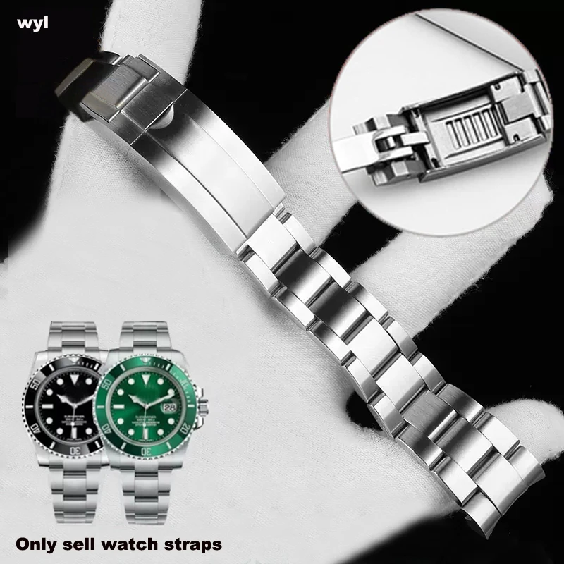 Pulseira de relógio De Rolex SUBMARINER DAYTONA SUP GMT Homens Ajuste Fino, Puxe o Botão de Fecho de Aço Inoxidável Relógio da Cadeia de 20mm 21mm