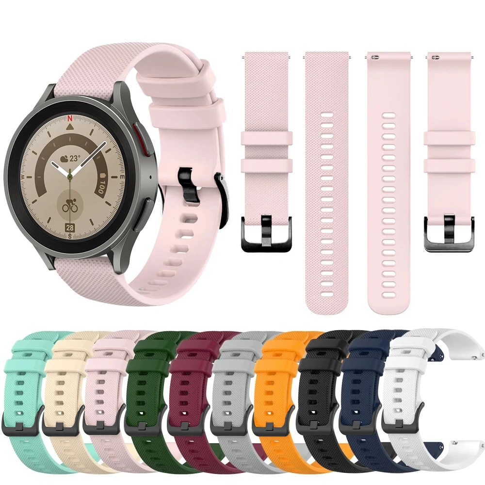 Pulseira de Silicone para o Galaxy watch 5 Pro 45mm/4/4classic/46mm/42mm 20mm correia de Relógio Smartwatch Pulseira Galaxy Assista 5 44mm 40mm
